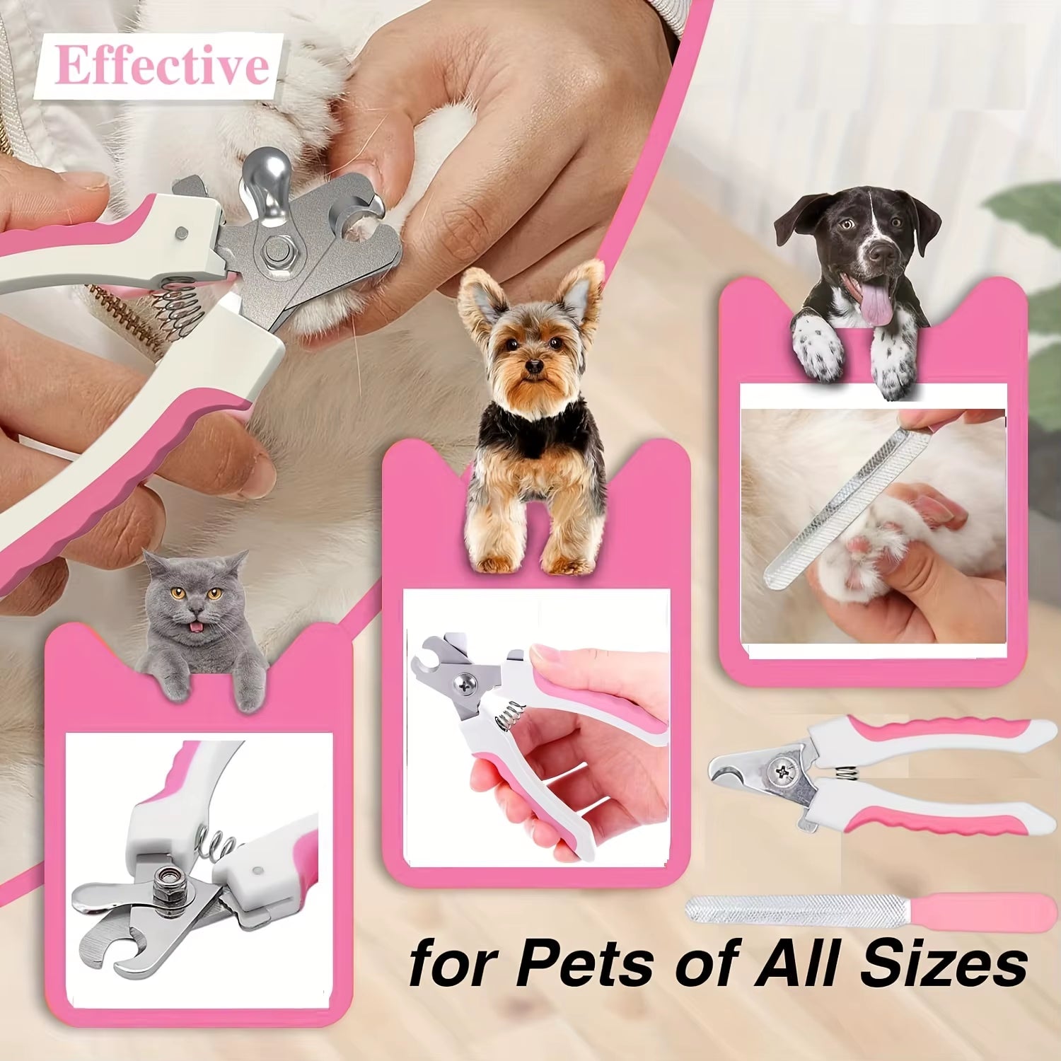 Professional Pet Nail Clipper Stainless Steel Dog Cat Nail Trimmer Labor-Saving Nail Clipper Convenient Dog Grooming Supplies