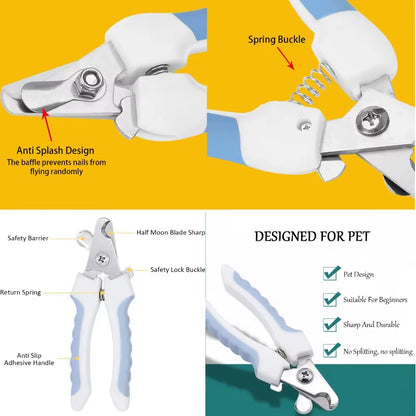 Professional Pet Nail Clipper Stainless Steel Dog Cat Nail Trimmer Labor-Saving Nail Clipper Convenient Dog Grooming Supplies